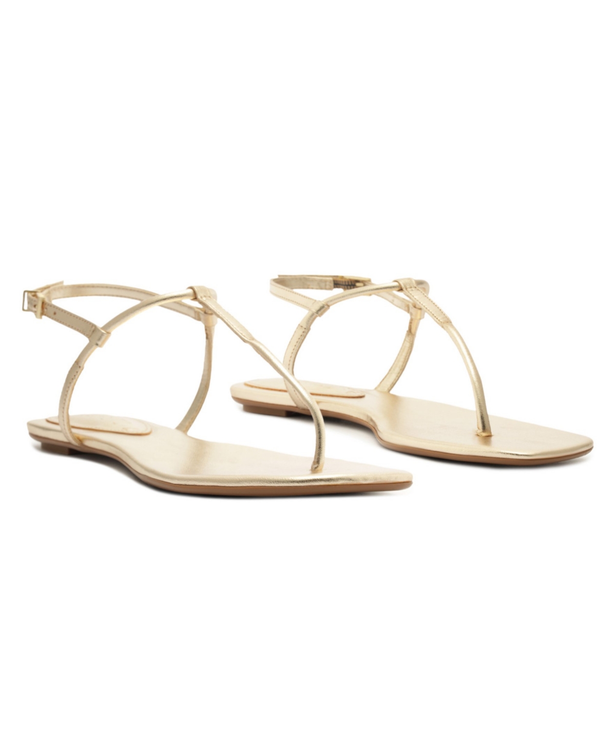Shop Schutz Women's Elsha Round Toe Flat Sandals In Rose Gold