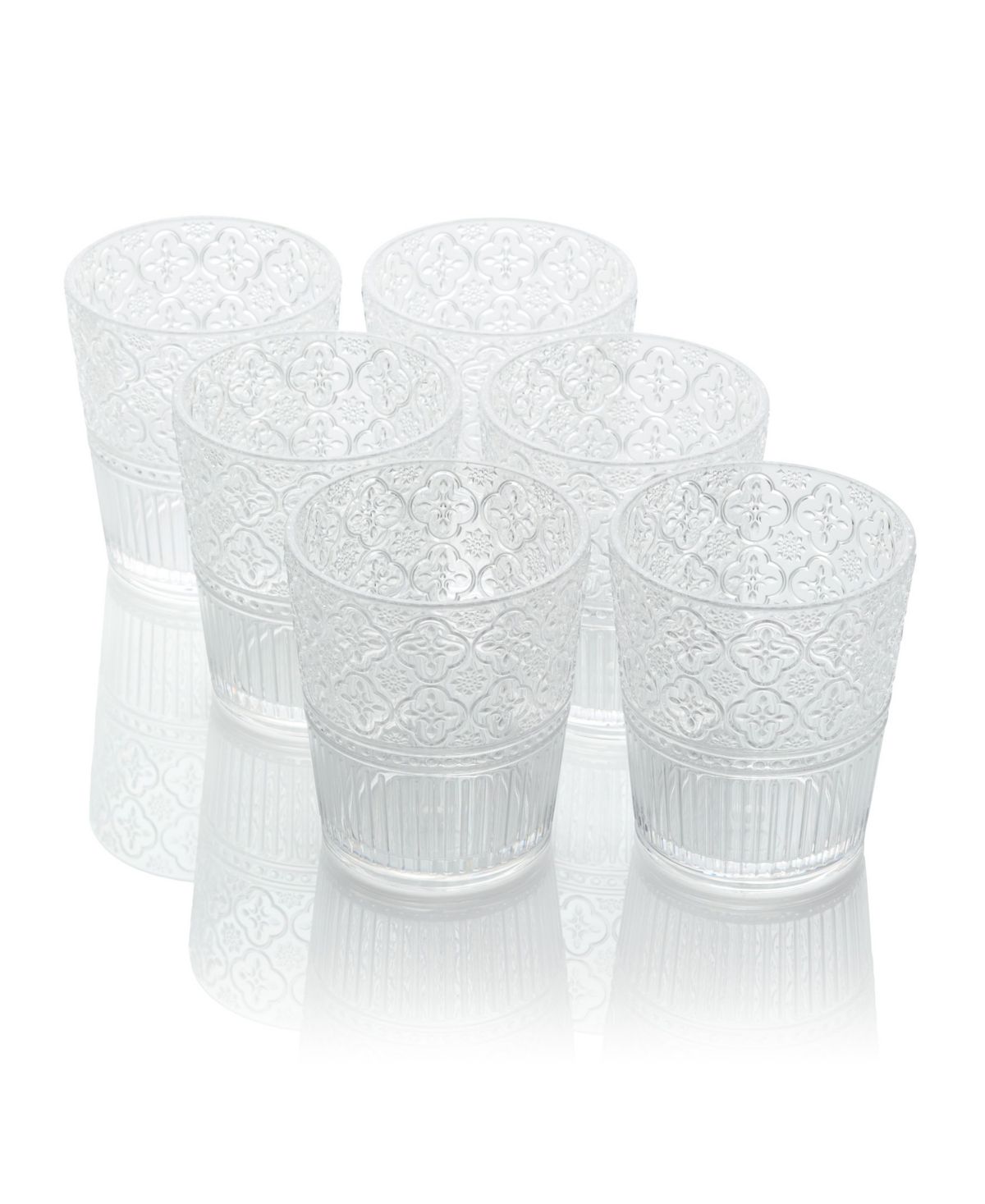 Certified International Set Of 6 Santa Fe 22oz Acrylic Ice Tea Glasses In Clear