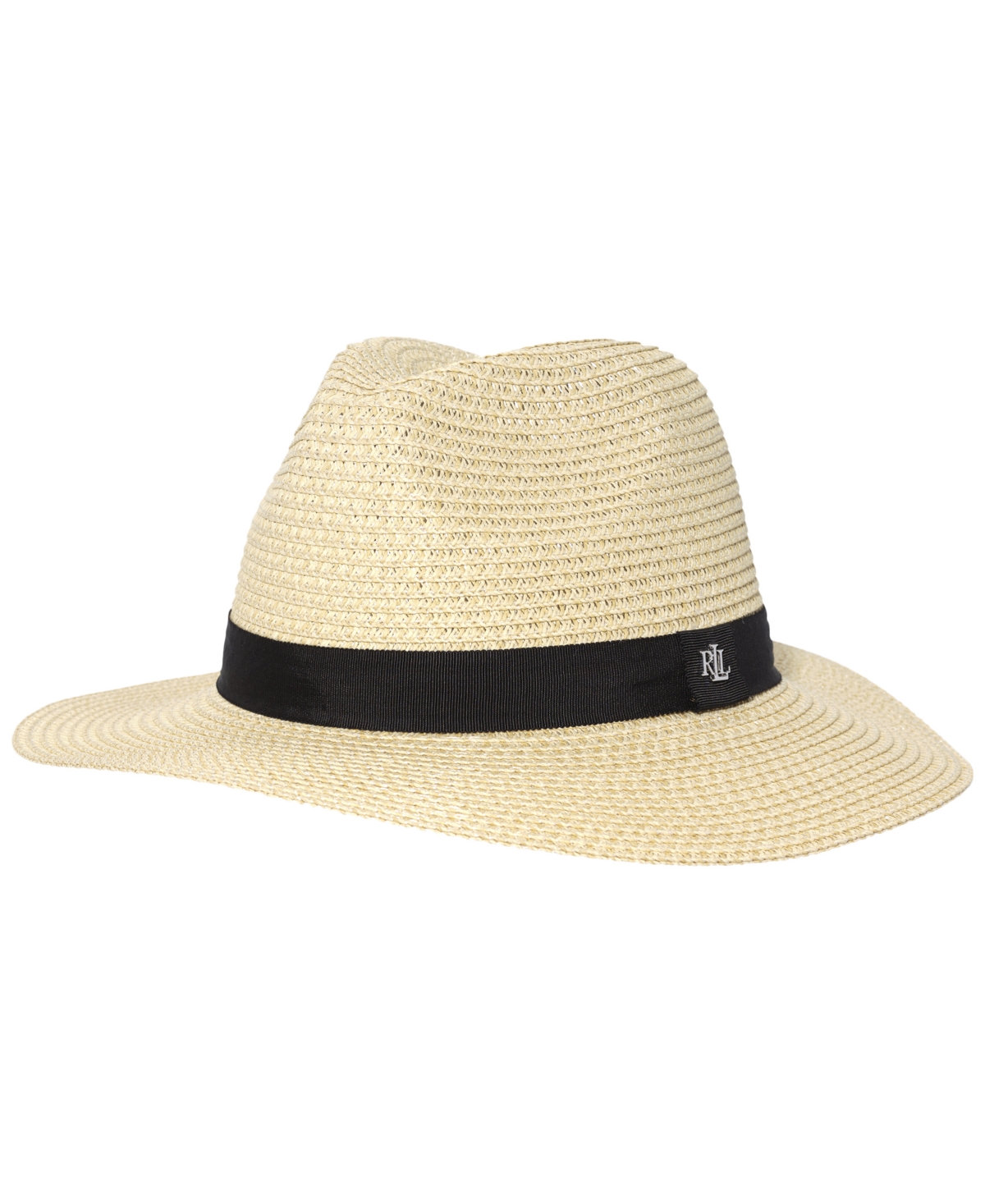Ralph Lauren Packable Straw Fedora In Natural,black