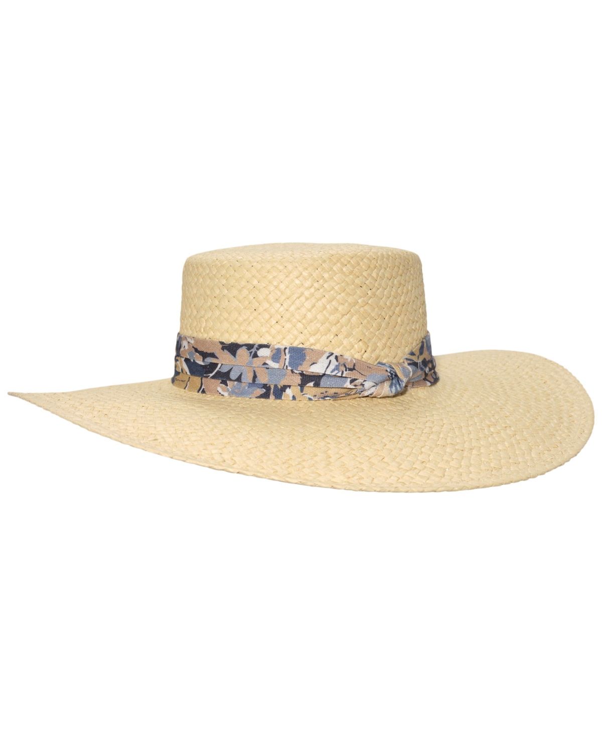 Ralph Lauren Rustic Printed Band Sun Hat In Natural,blue