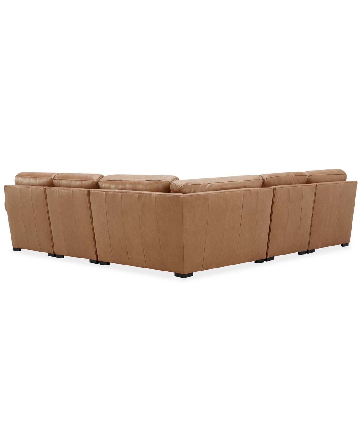 Macy's Radley Roll Arm 117" 4-pc. Leather Wedge Corner L Sectional, Exclusively At