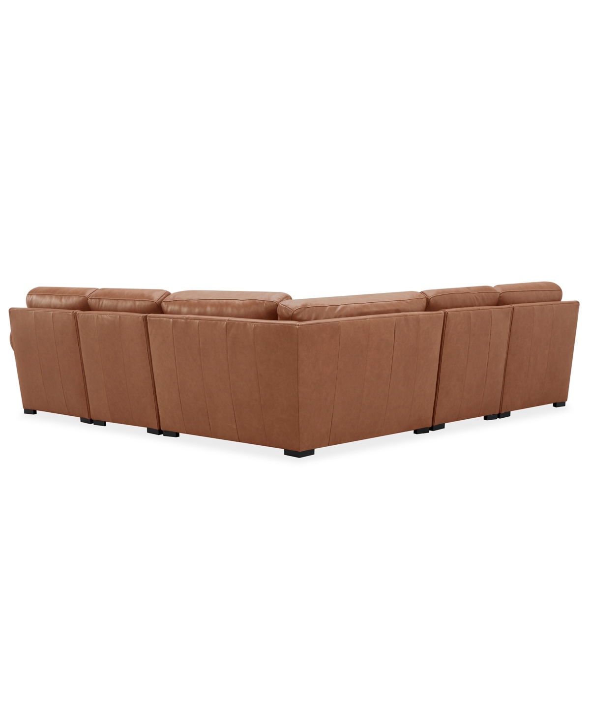 Macy's Radley Roll Arm 117" 4-pc. Leather Wedge Corner L Sectional, Exclusively At