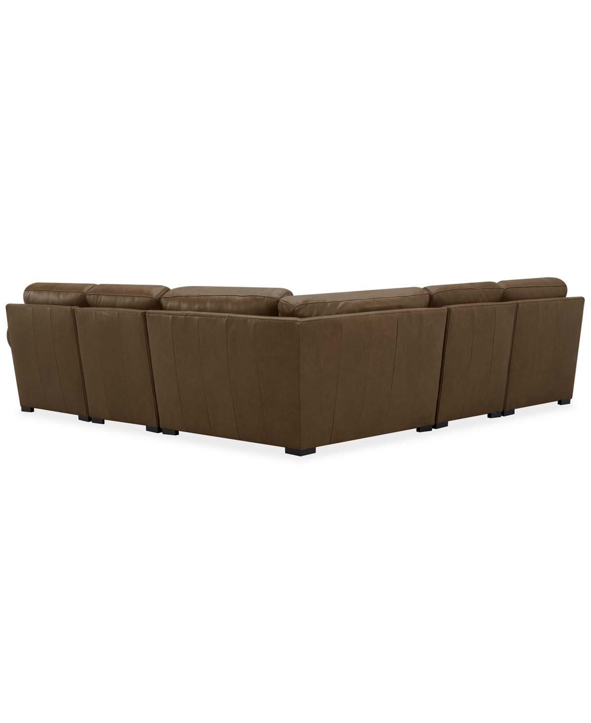 Macy's Radley Roll Arm 117" 4-pc. Leather Wedge Corner L Sectional, Exclusively At