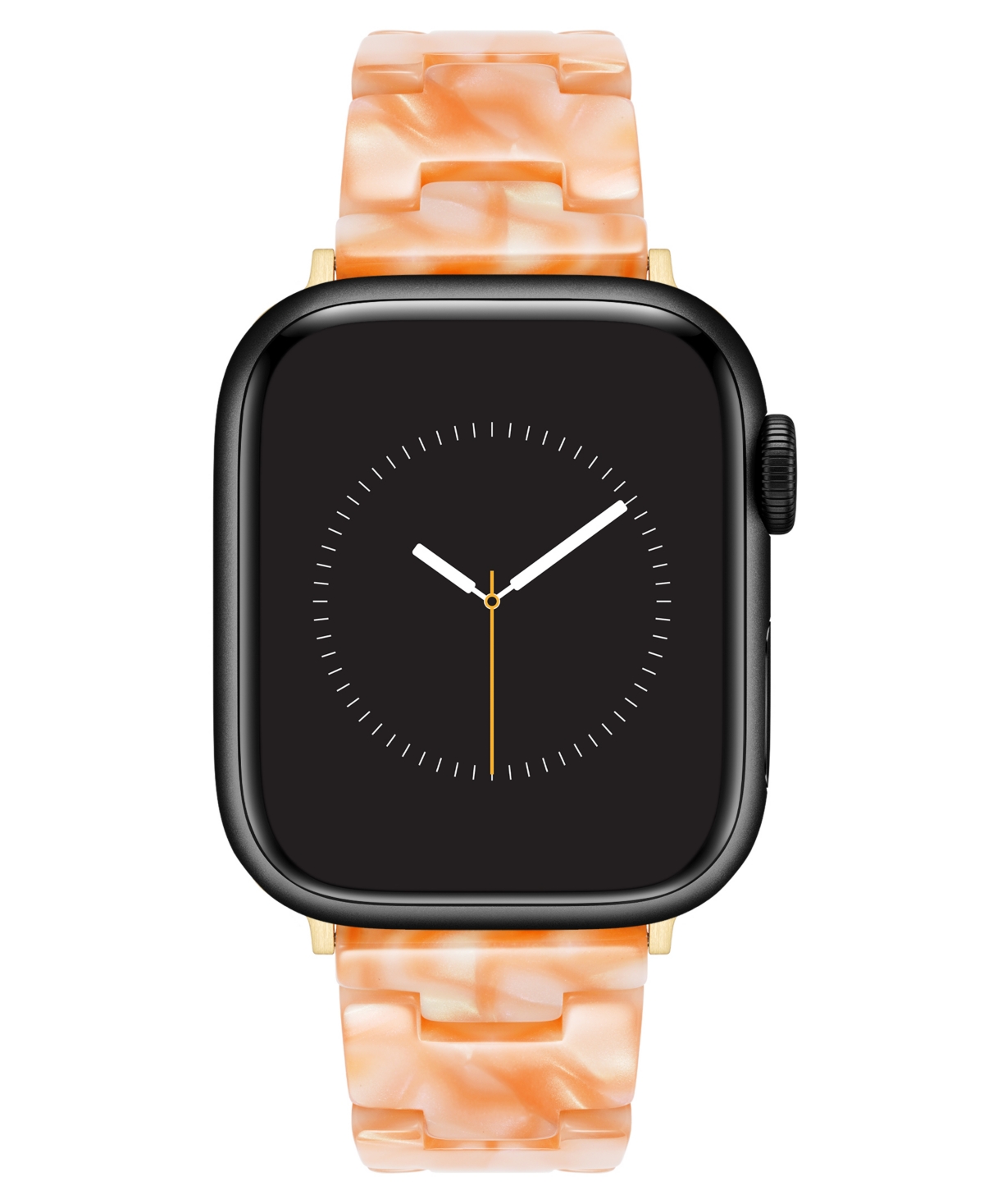 Anne Klein Women's Peach Marbleized Acetate Bracelet Band For Apple Watch 10 38/40/41mm In Peach,gold-tone