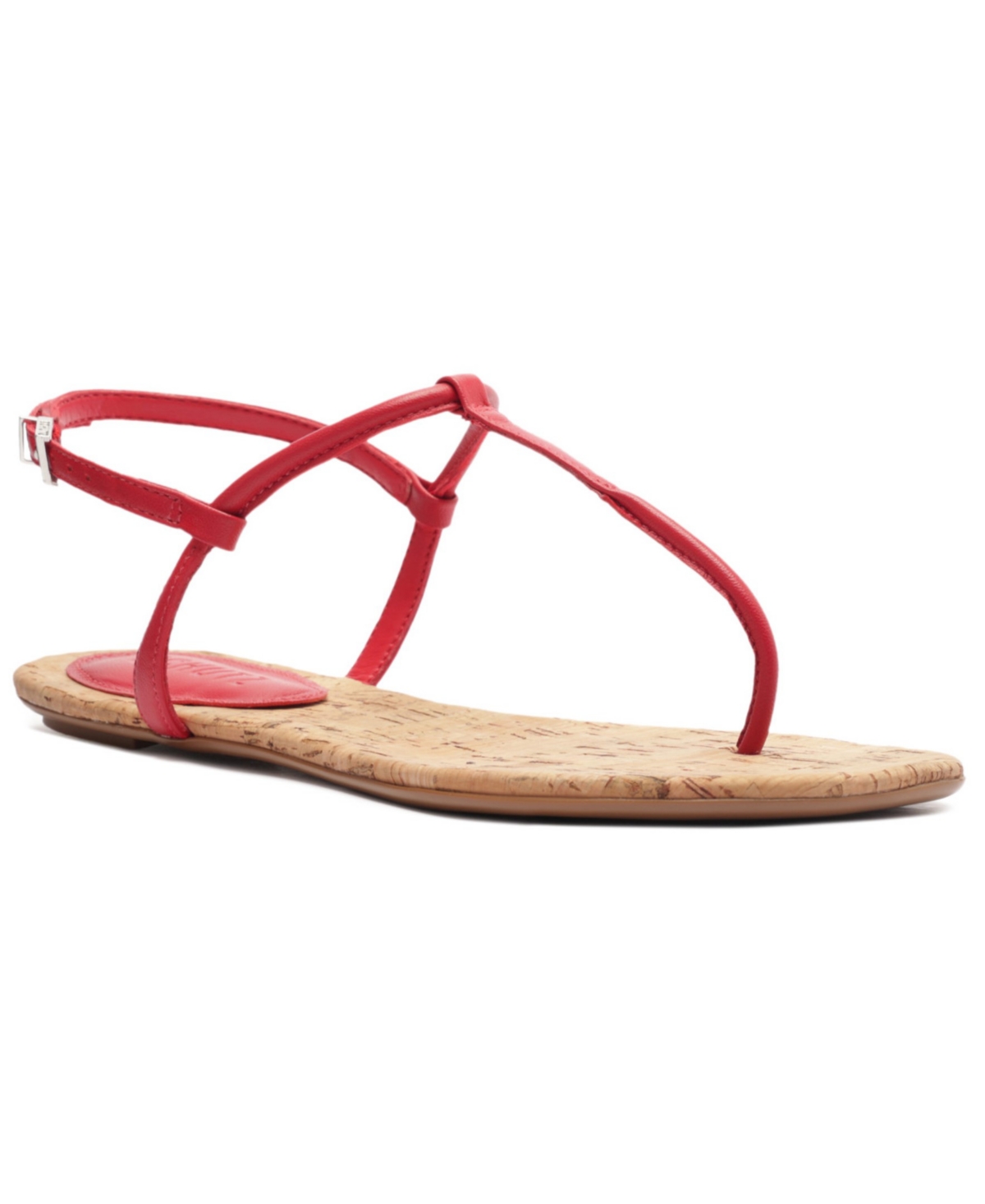 Shop Schutz Women's Elsha Round Toe Flat Sandals In Red Cork