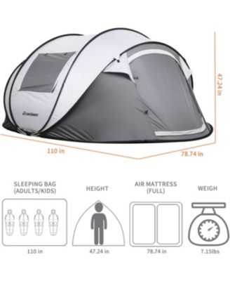 Camping Instant Tent, 4 Person Pop Up Tent, Water Resistant, for Hiking and Outdoor, Portable Tent with Carry Bag, for 3 Seasons