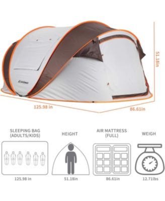 Camping Instant Tent, 6 Person Pop Up Tent, Water Resistant Dome Tent, Easy Setup for Camping Hiking and Outdoor, Portable Tent with Carry Bag, for 3 Seasons