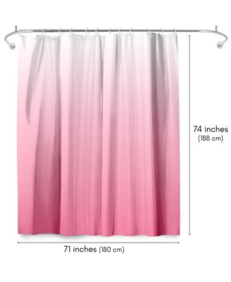 71x74 Ombre Pink Shower Curtain - Water Resistant - Polyester Fabric