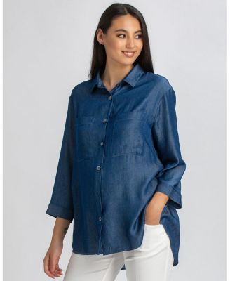 Maternity 3/4 Sleeve Chambray-look Viscose Erica Blouse