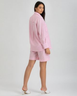 Women's Classic Fit Linen-Blend with Pockets Dafne Blouse