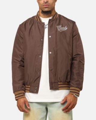 Big & Tall Team Puffer Varsity Jacket, Brown, 3XL