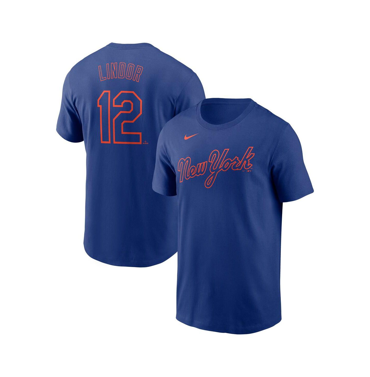 Мужская футболка Nike Francisco Lindor Royal New York Mets Fuse Name & Number — фото 1
