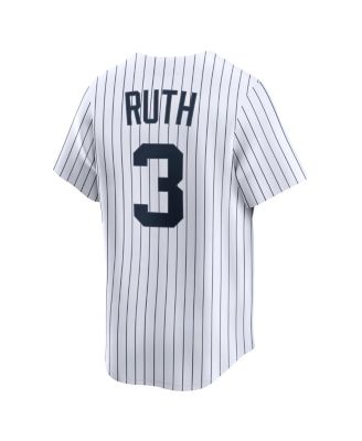 Men's Babe Ruth White New York Yankees Throwback Cooperstown Collection Limited Jersey