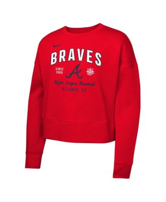 Big Girls Red Atlanta Braves Fleece Sweatshirt