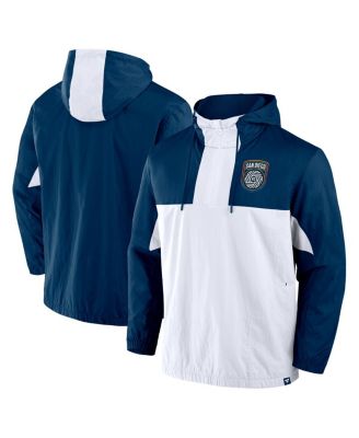 Fanatics - Men's Navy San Diego FC Free Kick Woven Quarter-Zip Hoodie Jacket