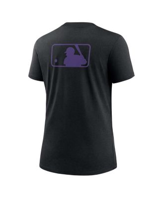Women's Black Colorado Rockies Authentic Collection Early Work Tri-Blend T-Shirt