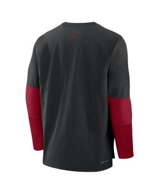 Men's Black/Red Arizona Diamondbacks Authentic Collection Player Lightweight Performance Long Sleeve Top