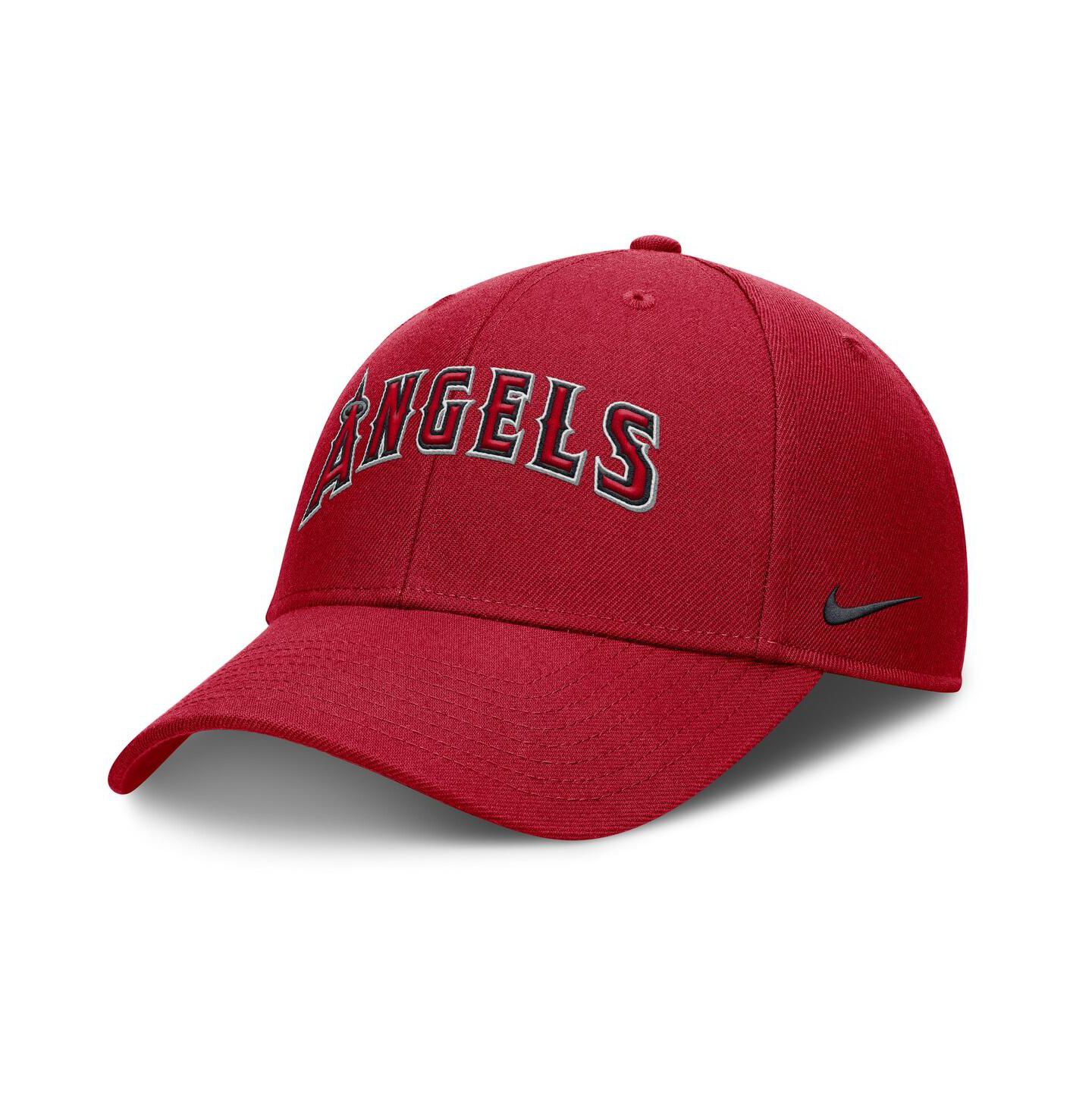 Мужская кепка Nike Red Los Angeles Angels Rise Gaberdine Adjustable Hat — фото 4