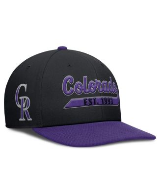 Nike - Men's Black/Purple Colorado Rockies Pro Performance Snapback Hat