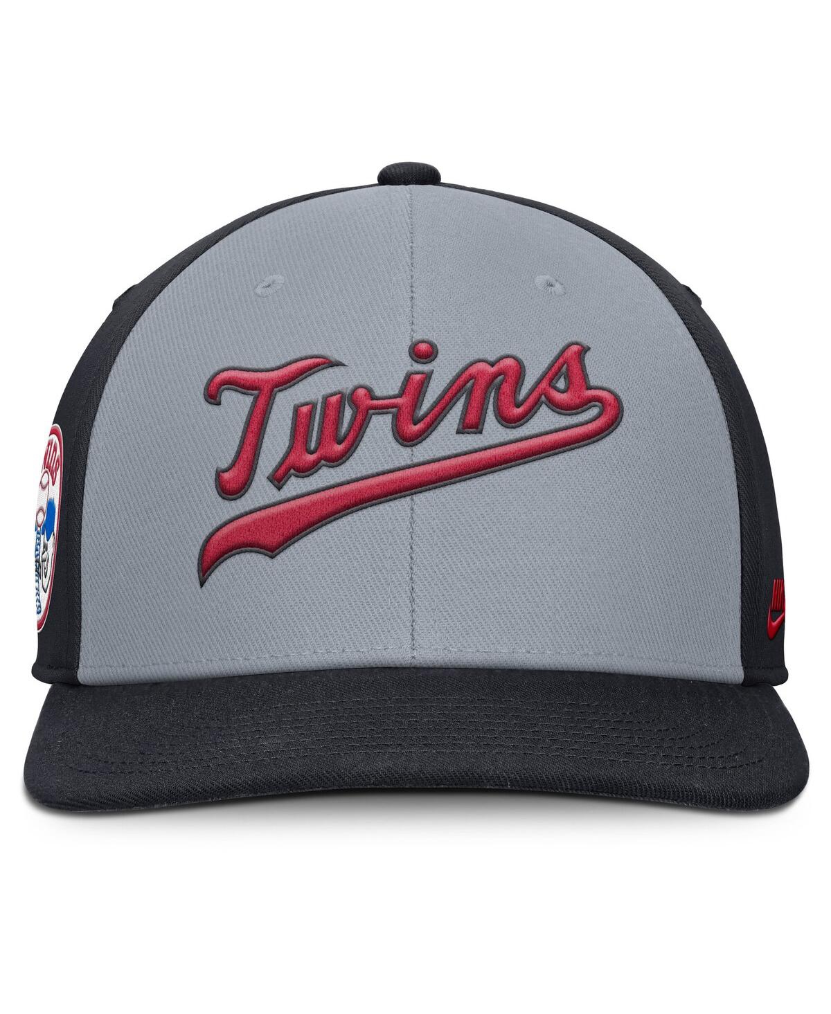 Nike Men's Gray/navy Minnesota Twins Pro Performance Snapback Hat In Gray,navy
