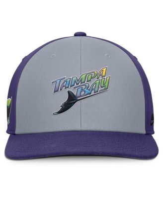 Men's Gray/Purple Tampa Bay Rays Pro Performance Snapback Hat