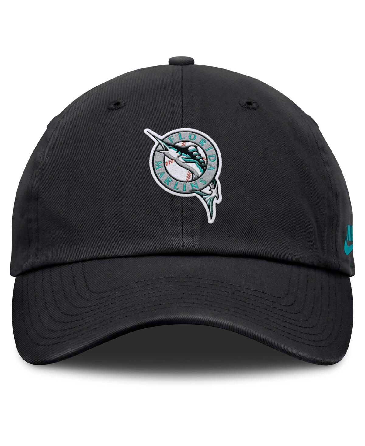 Nike Women's Black Florida Marlins Cooperstown Collection Club Adjustable Hat In Black