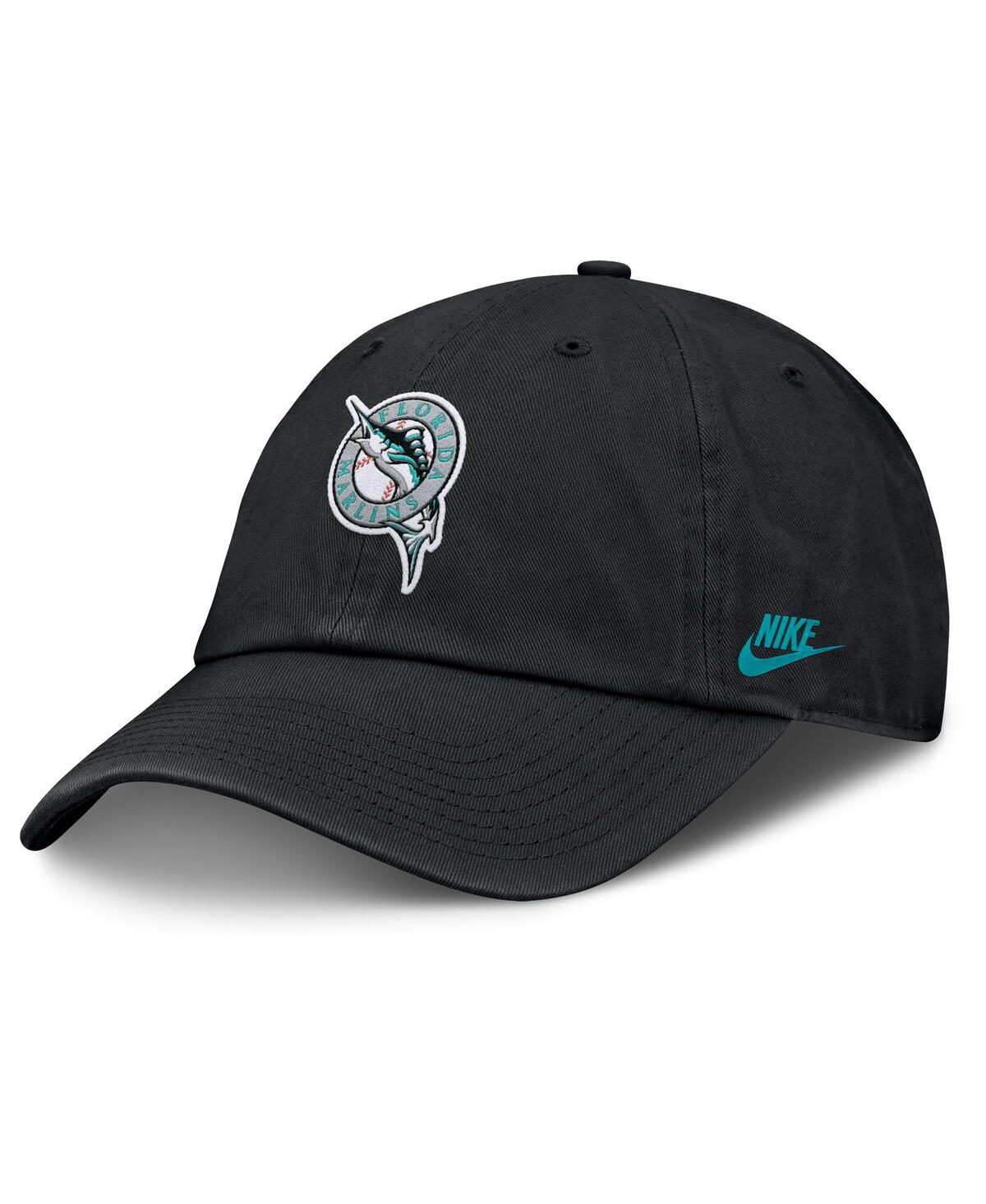 Nike Women's Black Florida Marlins Cooperstown Collection Club Adjustable Hat In Black