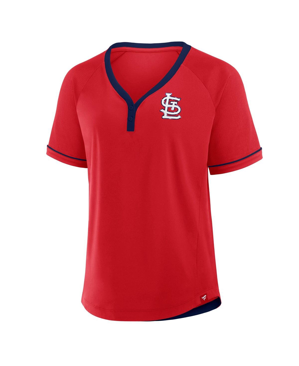 Fanatics Women's Red St. Louis Cardinals League Diva Star Raglan V-neck T-shirt In Red