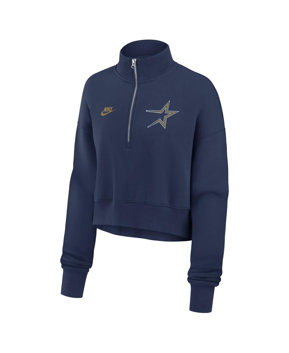 Nike Women's Navy Houston Astros Cooperstown Collection Phoenix Fleece Half-zip Sweatshirt In Navy