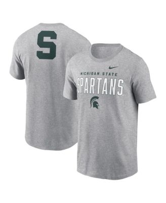 Nike - Men's Heather Gray Michigan State Spartans Campus 2-Hit Primary Mascot T-Shirt