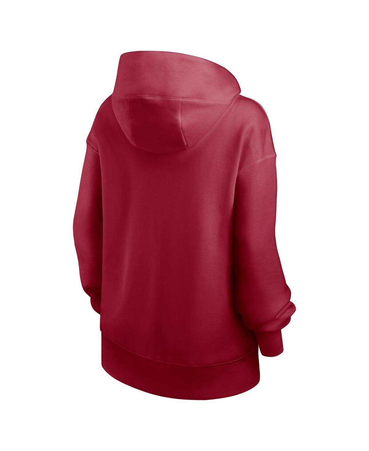 Nike Women's Crimson Oklahoma Sooners Oversized Legacy Phoenix Foundational Stack Pullover Hoodie In Crimson