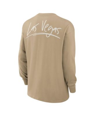 Men's Tan Las Vegas Raiders Essential Statement Max90 Long Sleeve T-Shirt