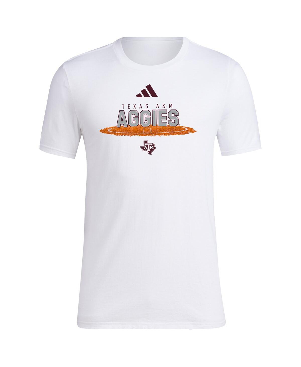 Adidas Originals Men's White Texas A M Aggies Softball Pitcher's Circle T-shirt In Gold