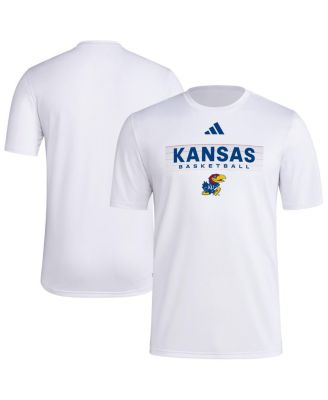 adidas - Men's White Kansas Jayhawks Locker On-Court In The Fade Pregame AEROREADY T-Shirt