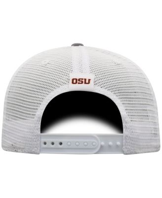 Men's Gray/White Oregon State Beavers Victory Baseline Trucker Adjustable Hat