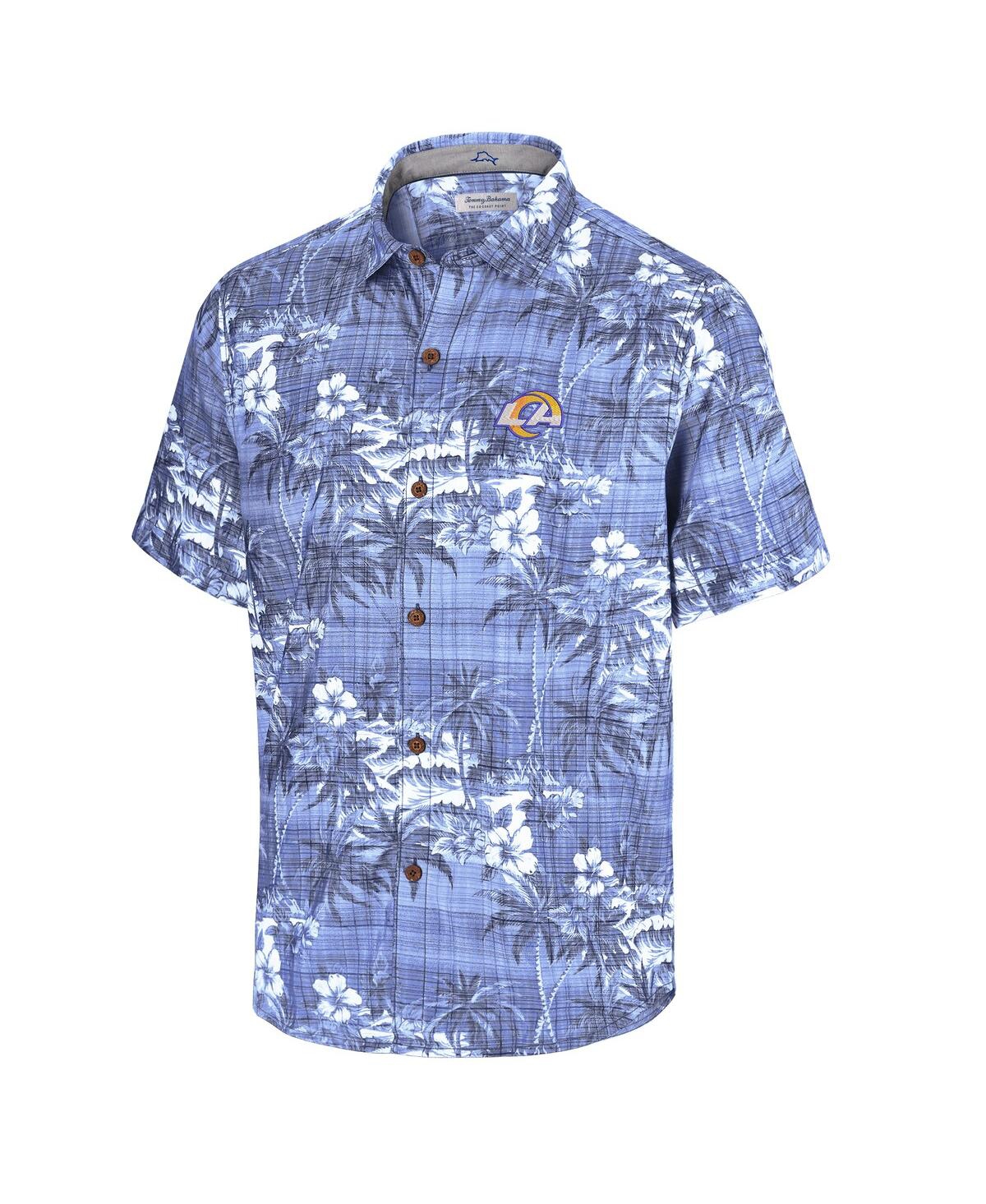 Tommy Bahama Men's Powder Blue Los Angeles Rams Coconut Point Isla Palmetta Camp Button-up Shirt In Powder Blue
