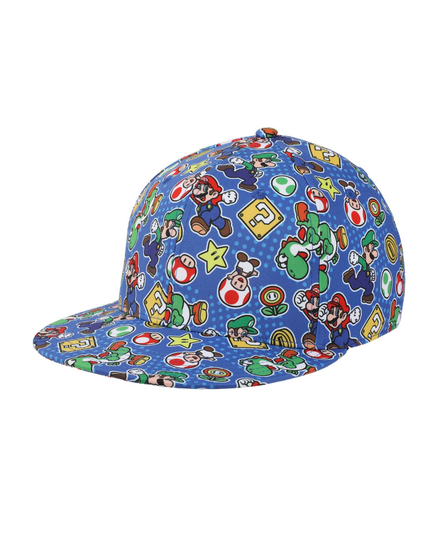 Мужские головные уборы SUPER MARIO Bros Characters and Items All-Over Print, цвет: Синий — фото 1