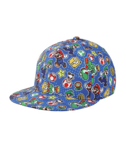 Мужские головные уборы SUPER MARIO Bros Characters and Items All-Over Print, цвет: Синий