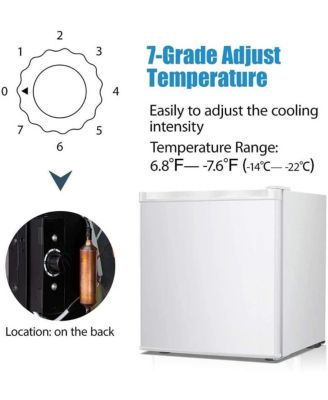 1.1 Cu.ft Upright Freezer , Compact Mini Freezer with Reversible Single Door, Temperature Control, Removable Shelves, White
