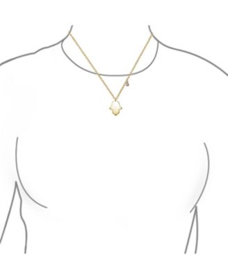 Delicate Simple Minimalist Amulet Talisman Hamsa Hand Of God Fatima Pendant Necklace Gold Plated .925 Sterling Silver