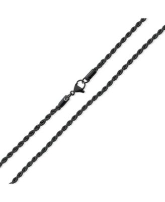 Classic Strong 3-5mm Twist Cable Wheat Foxtail Rope Chain Necklace - Black Silver Gold Plated Stainless Steel - 18 20 24 30 Inch