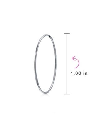 Thin Minimalist Hoop Huggie Earrings Sterling Silver Various Sizes