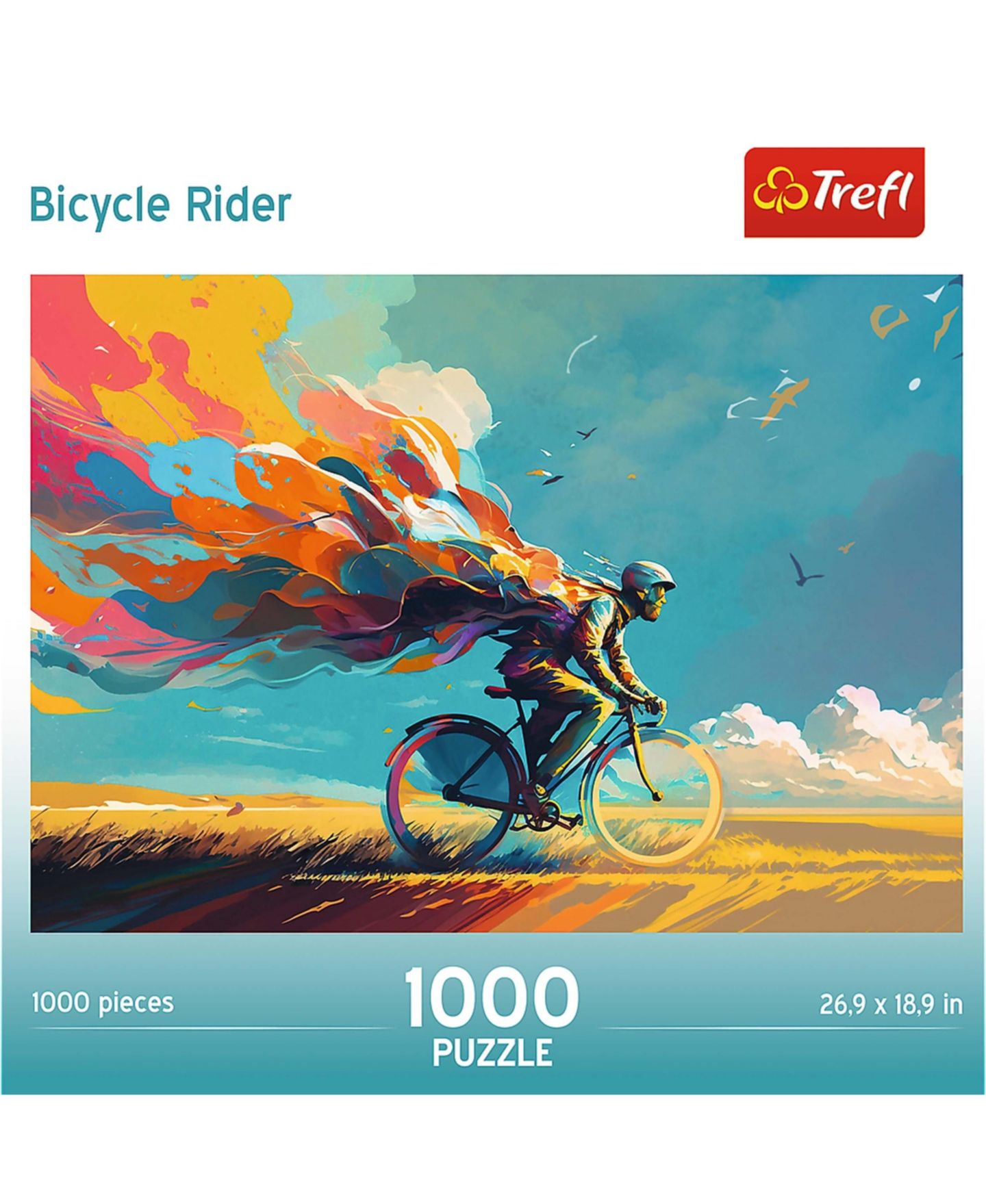 Детский пазл Trefl Red 1000 Piece Puzzle - Bicycle Rider, цвет: Разноцветный — фото 3