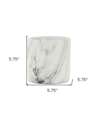 Marbleized Ceramic Round Planter – Elegant Pot for Indoor & Outdoor Gardens