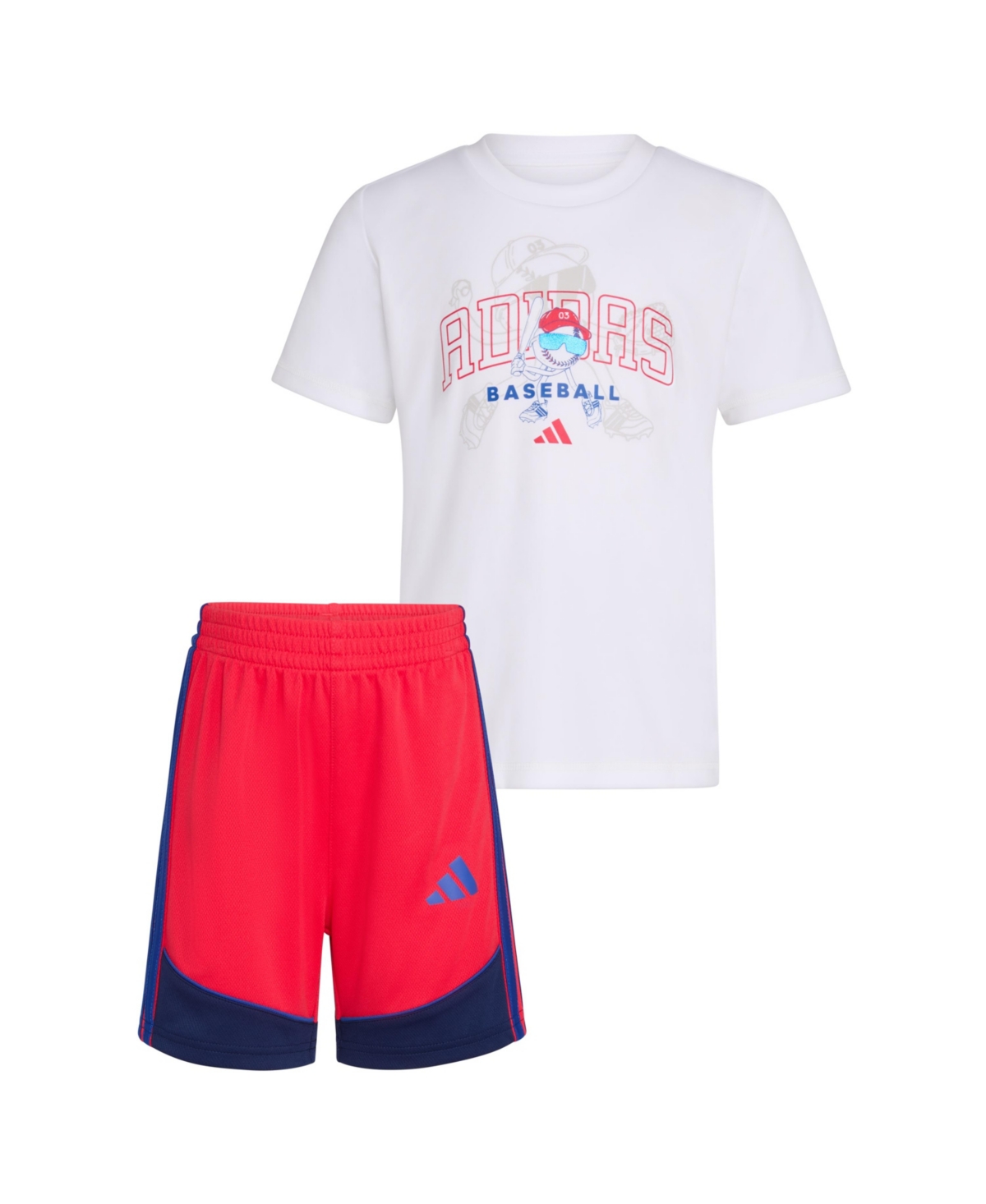 Adidas Originals Toddler & Little Boys Short-sleeve T-shirt And Colorblocked Stripe Shorts, 2 Piece Set