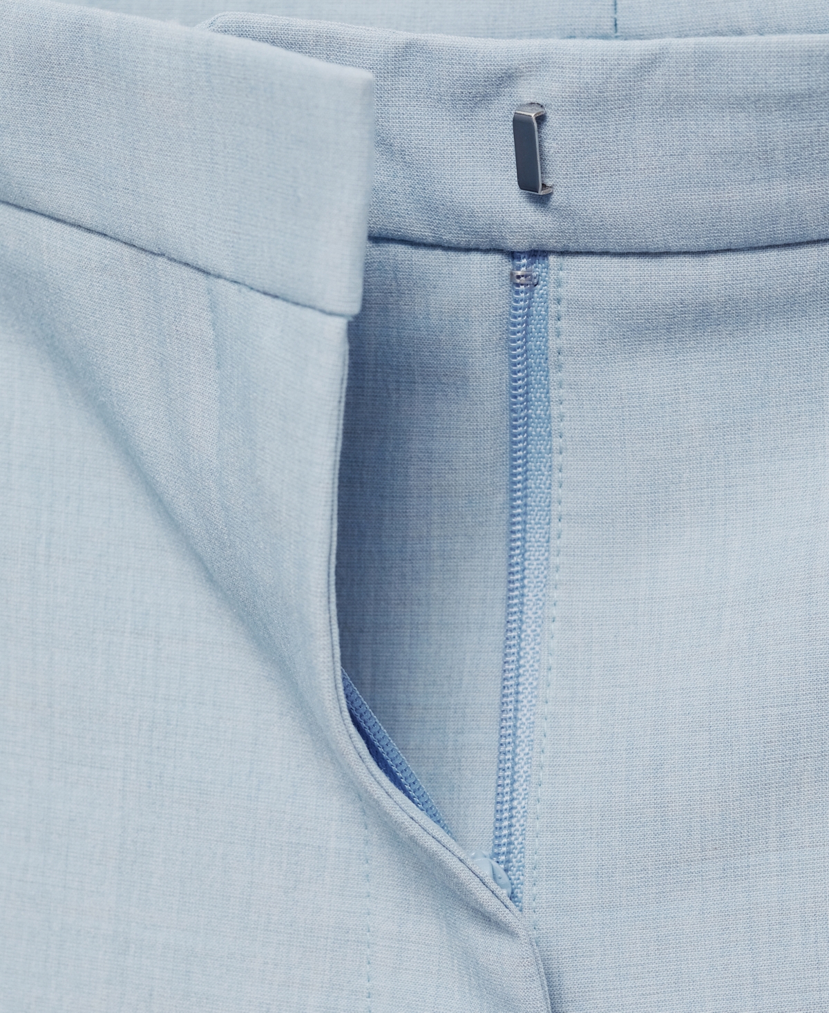 Shop Mango Women's Straight Suit Trouser Pants In Sky Blue
