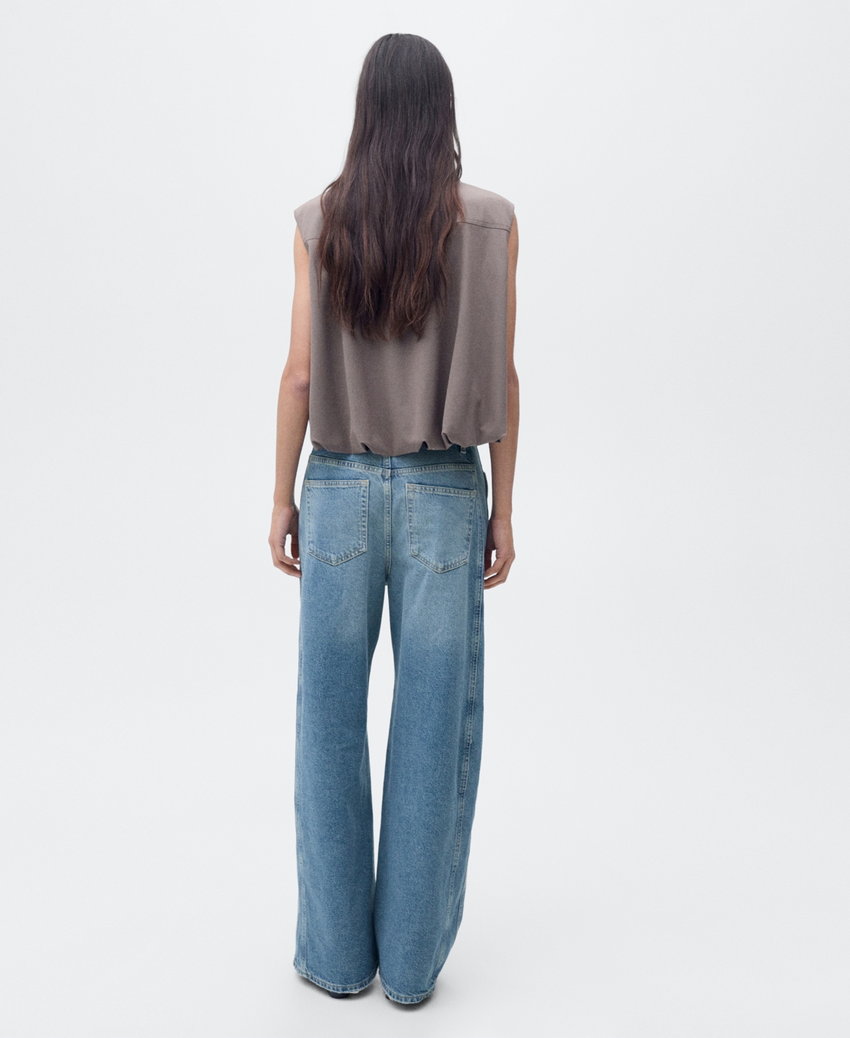 Mango High-rise Balloon Jeans Medium Blue In Medium Blue