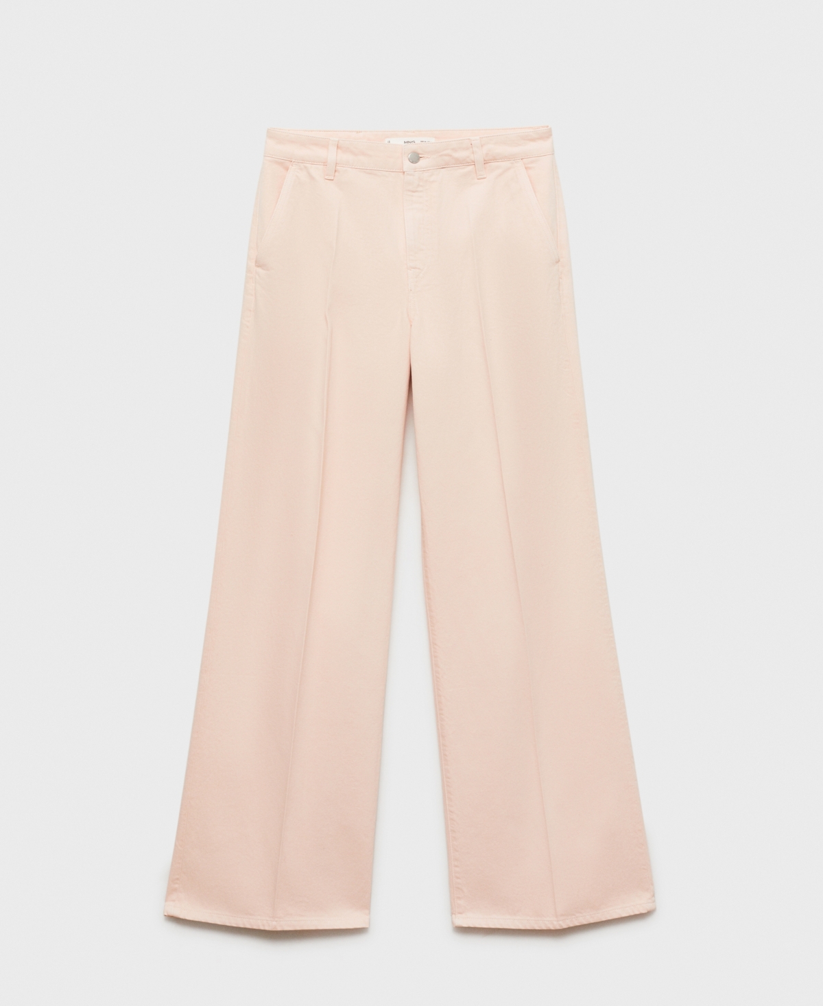 Mango Women's High-rise Wide Leg Jeans In Pastel Pink