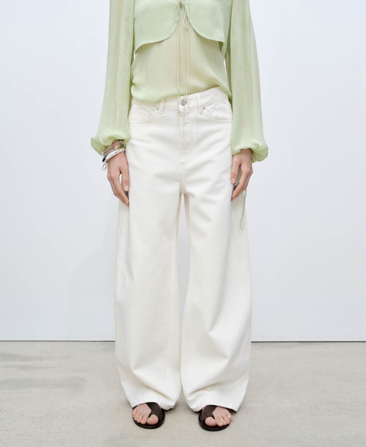 Mango Women's High-rise Balloon Jeans In Off White