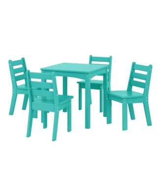 Kids 5-Piece HDPE Dining Table and Chairs Set
